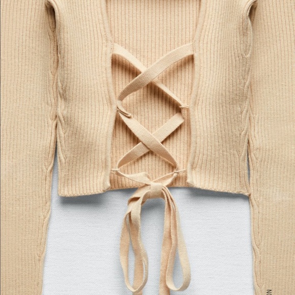 Zara Open Back Knit Sweater Size S NWT - Picture 3 of 9